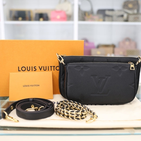 Louis Vuitton Handbags - Louis Vuitton Multi Pochette Monogram Empreinte Leather Bag In Black